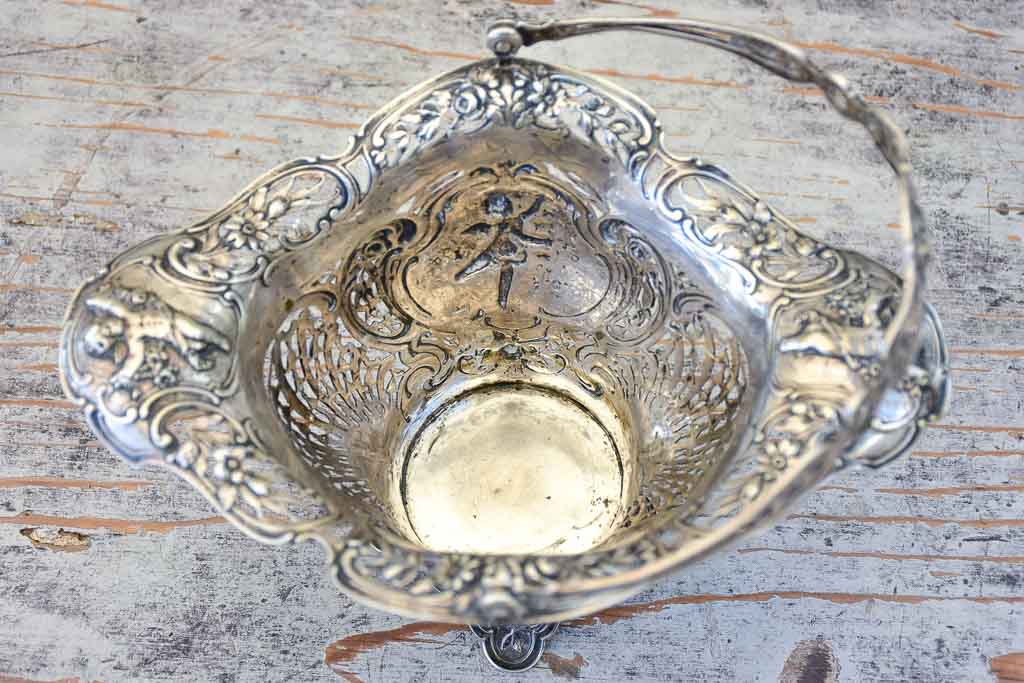 Superb French Art Deco silver-plate basket