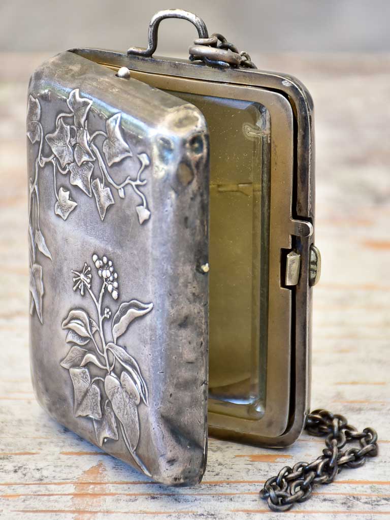 French Antique Metal Compact & Notebook