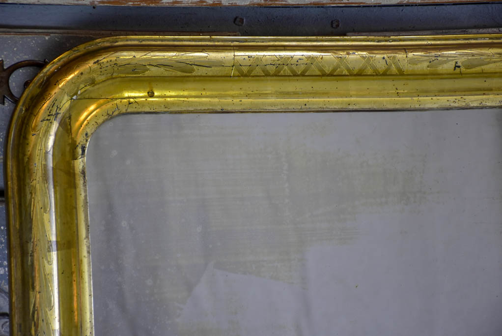 Antique French Louis Philippe mirror with gilded frame 25¼" x 37"