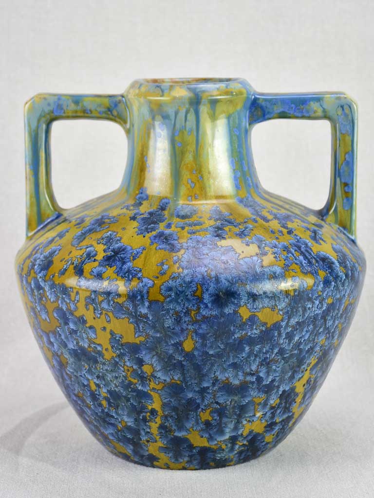 Vintage Pierrefond vase with metallic glaze 12¼"