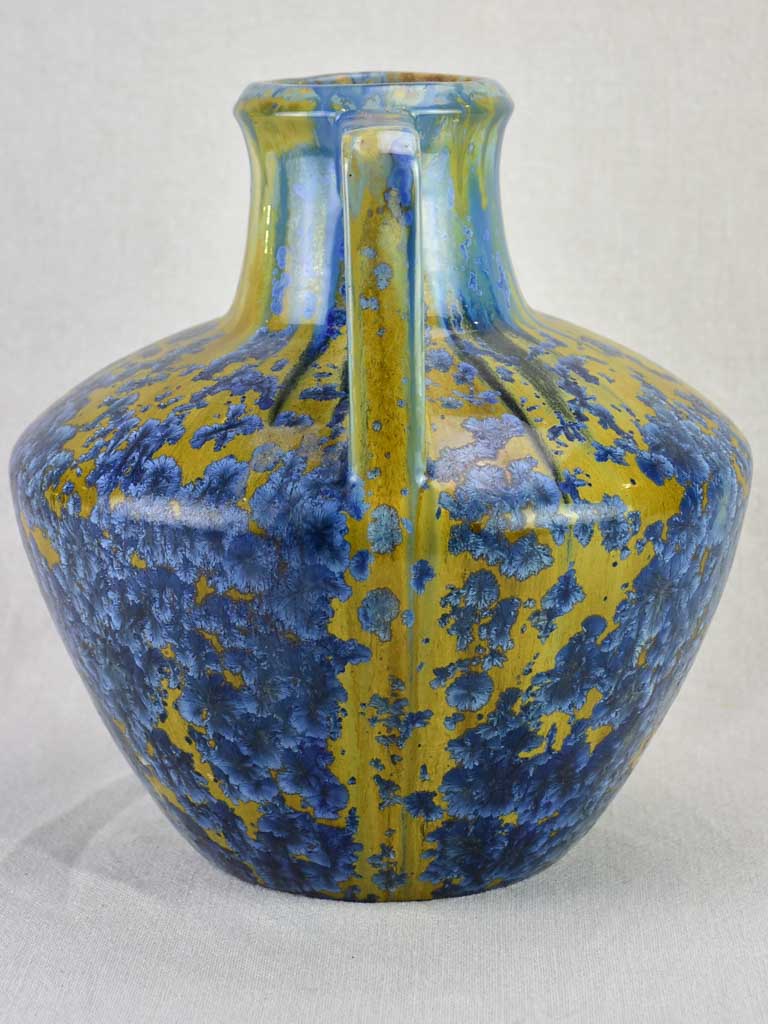 Vintage Pierrefond vase with metallic glaze 12¼"