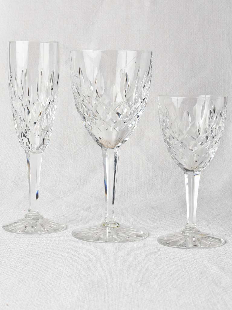 Vintage Cristallerie Lorraine champagne flutes