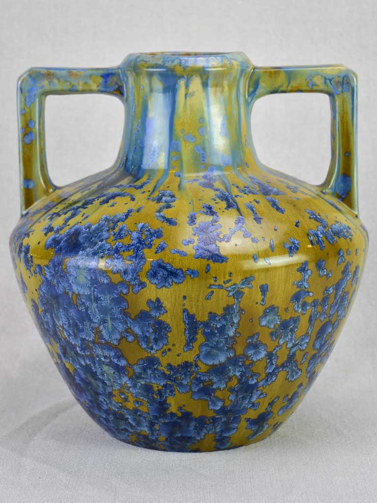 Vintage Pierrefond vase with metallic glaze 12¼"