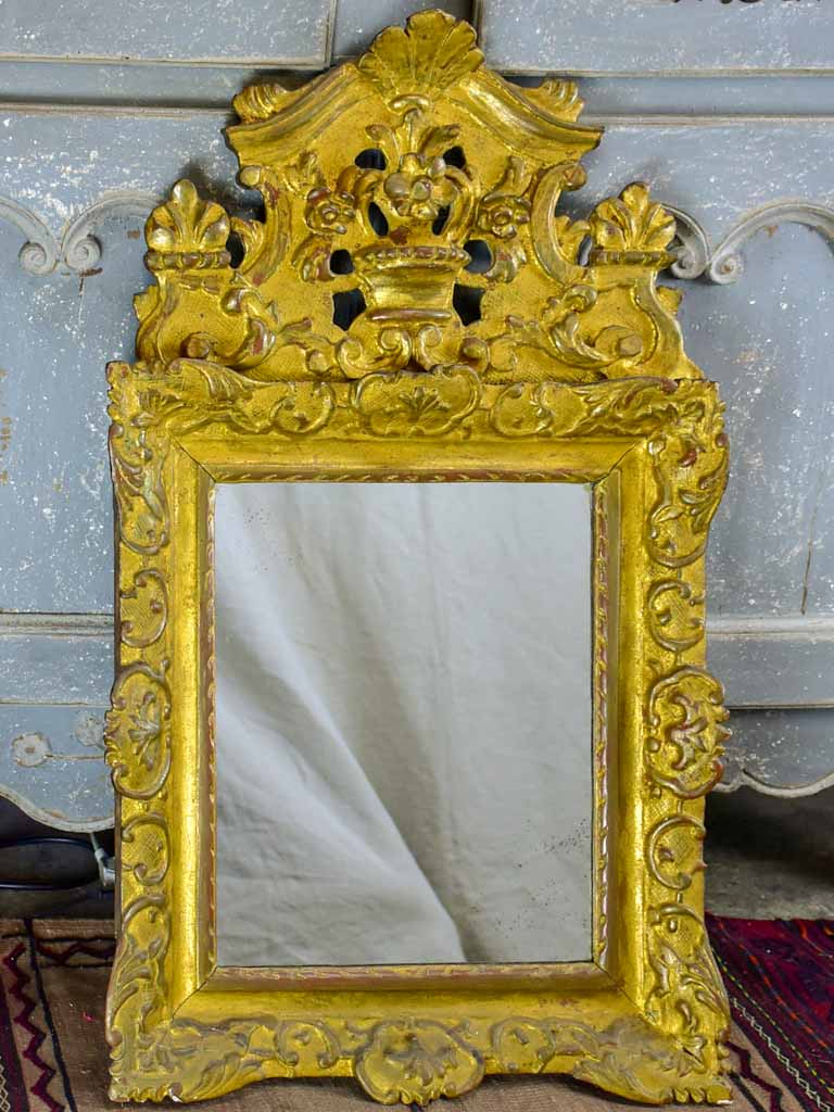 Louis XIV giltwood mirror 35" x 20½"