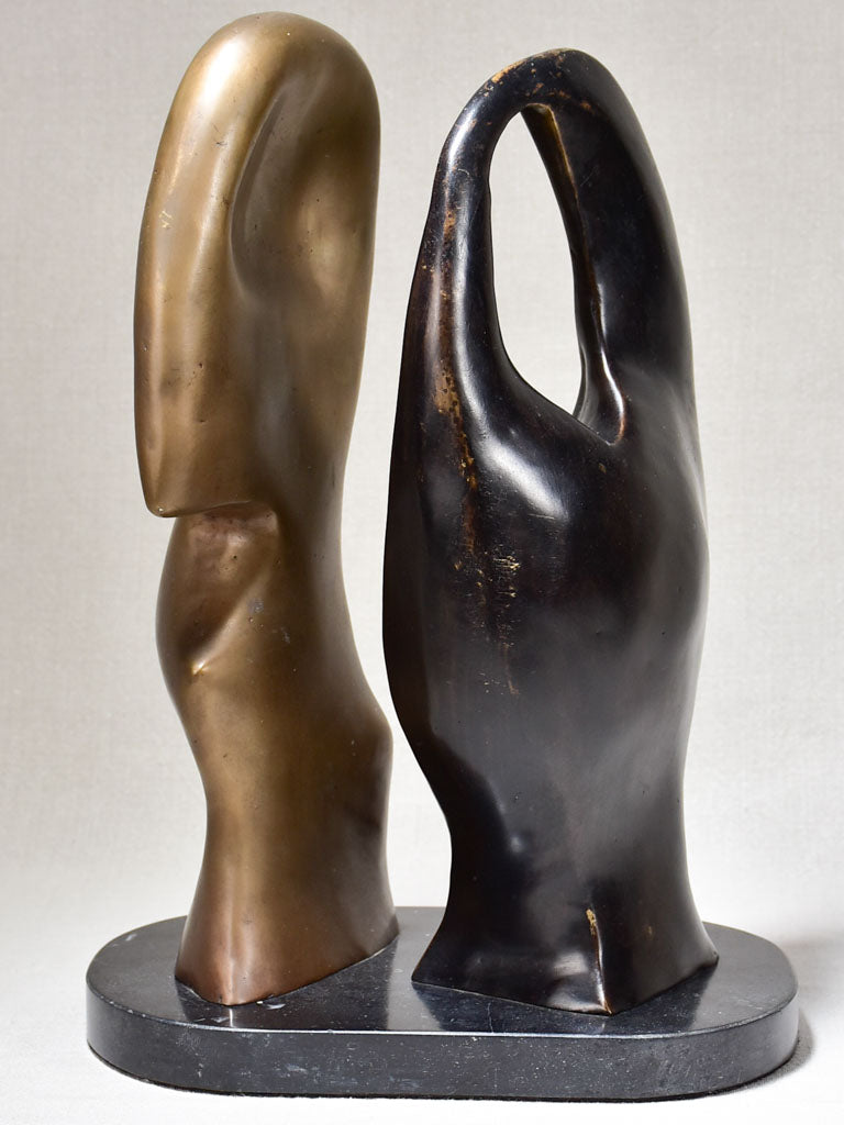 1960's Duo sculpture in bronze by Michel Klein