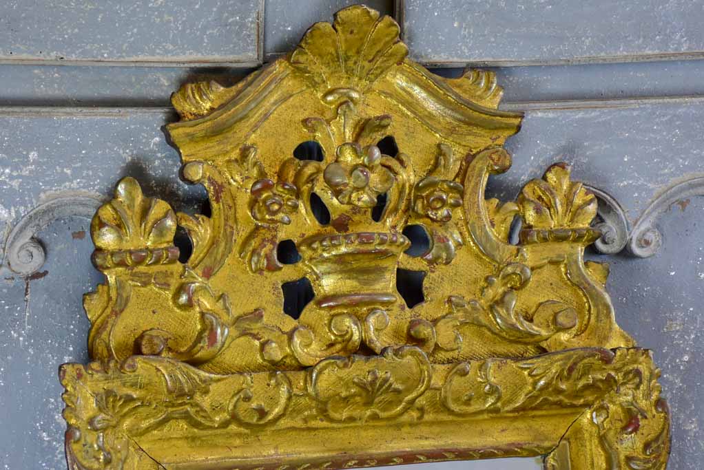 Louis XIV giltwood mirror 35" x 20½"