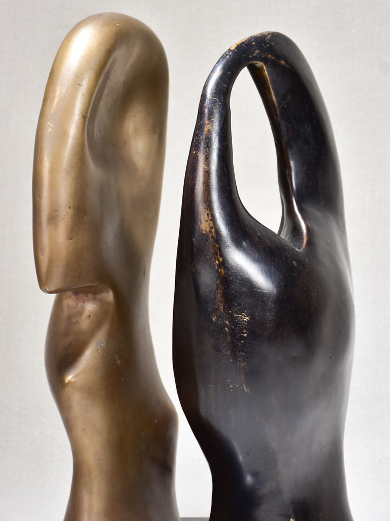 1960's Duo sculpture in bronze by Michel Klein