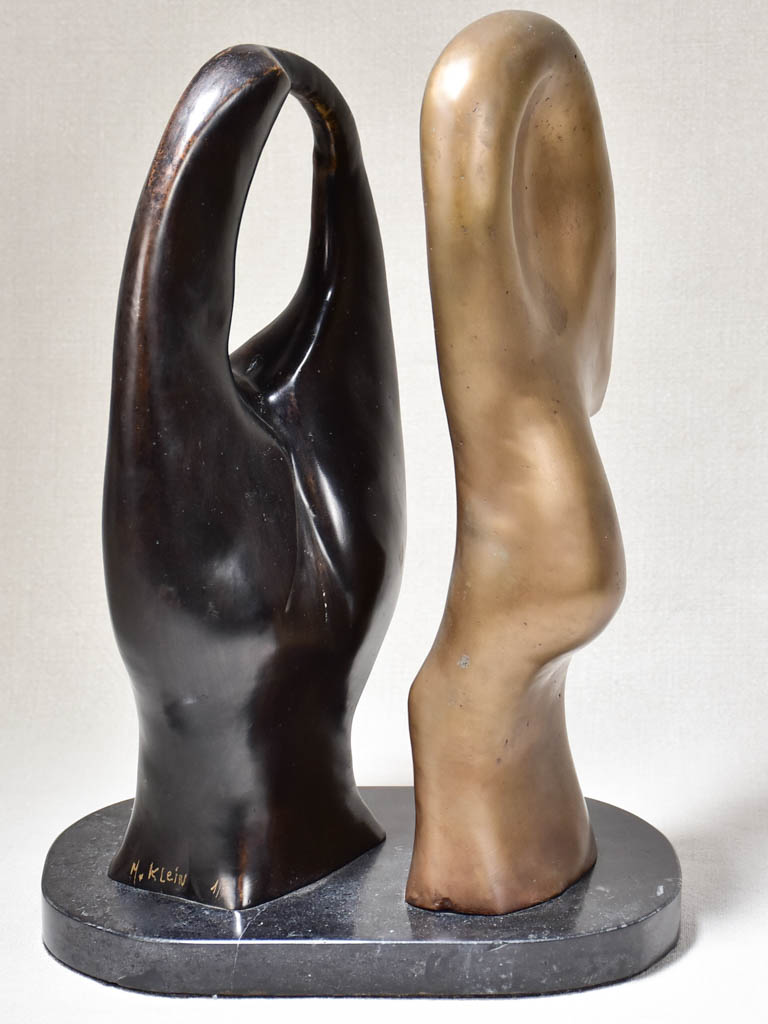 1960's Duo sculpture in bronze by Michel Klein