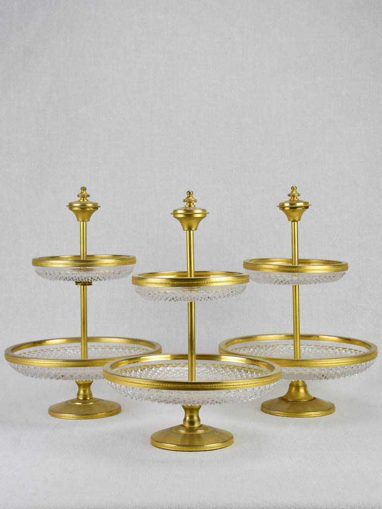 Three vintage tiered cake stands 12½"