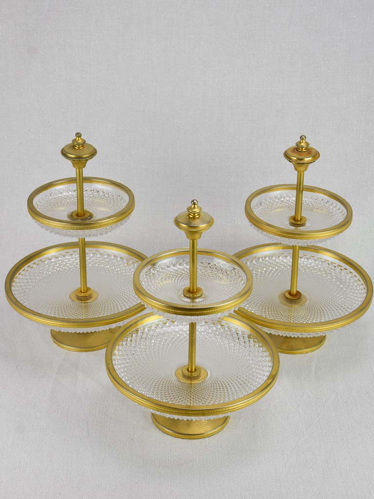 Three vintage tiered cake stands 12½"