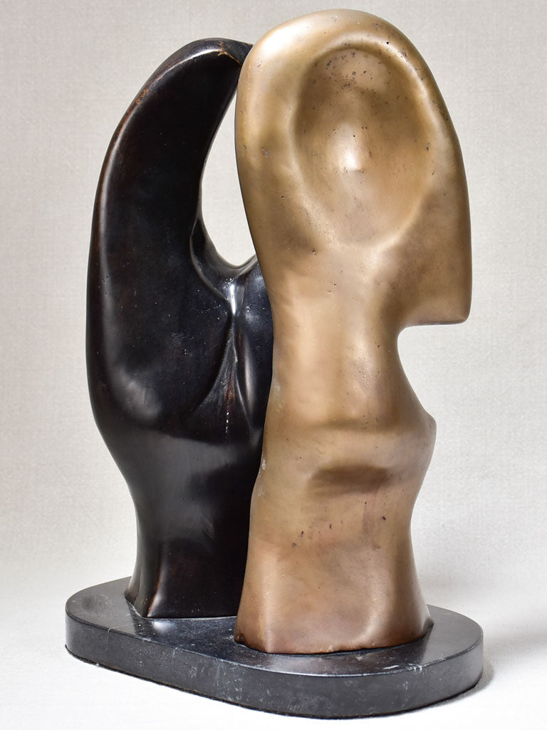 1960's Duo sculpture in bronze by Michel Klein