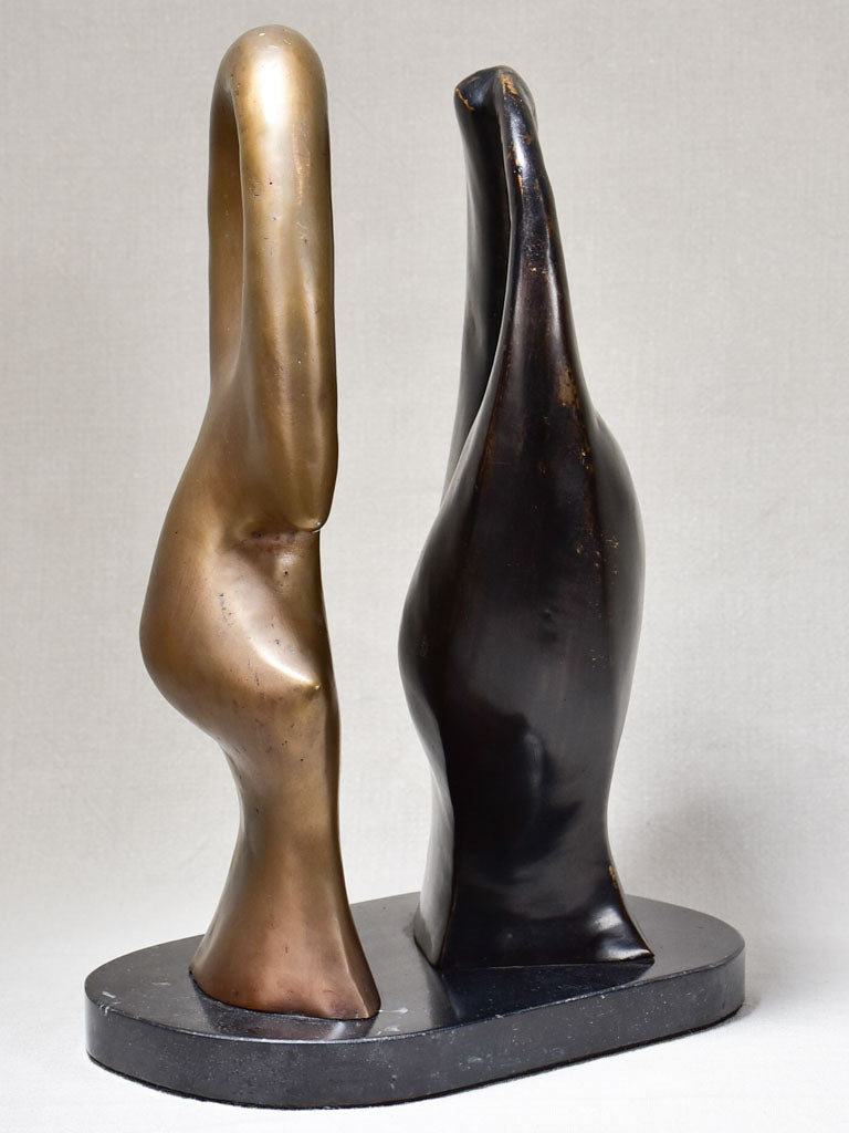 1960's Duo sculpture in bronze by Michel Klein