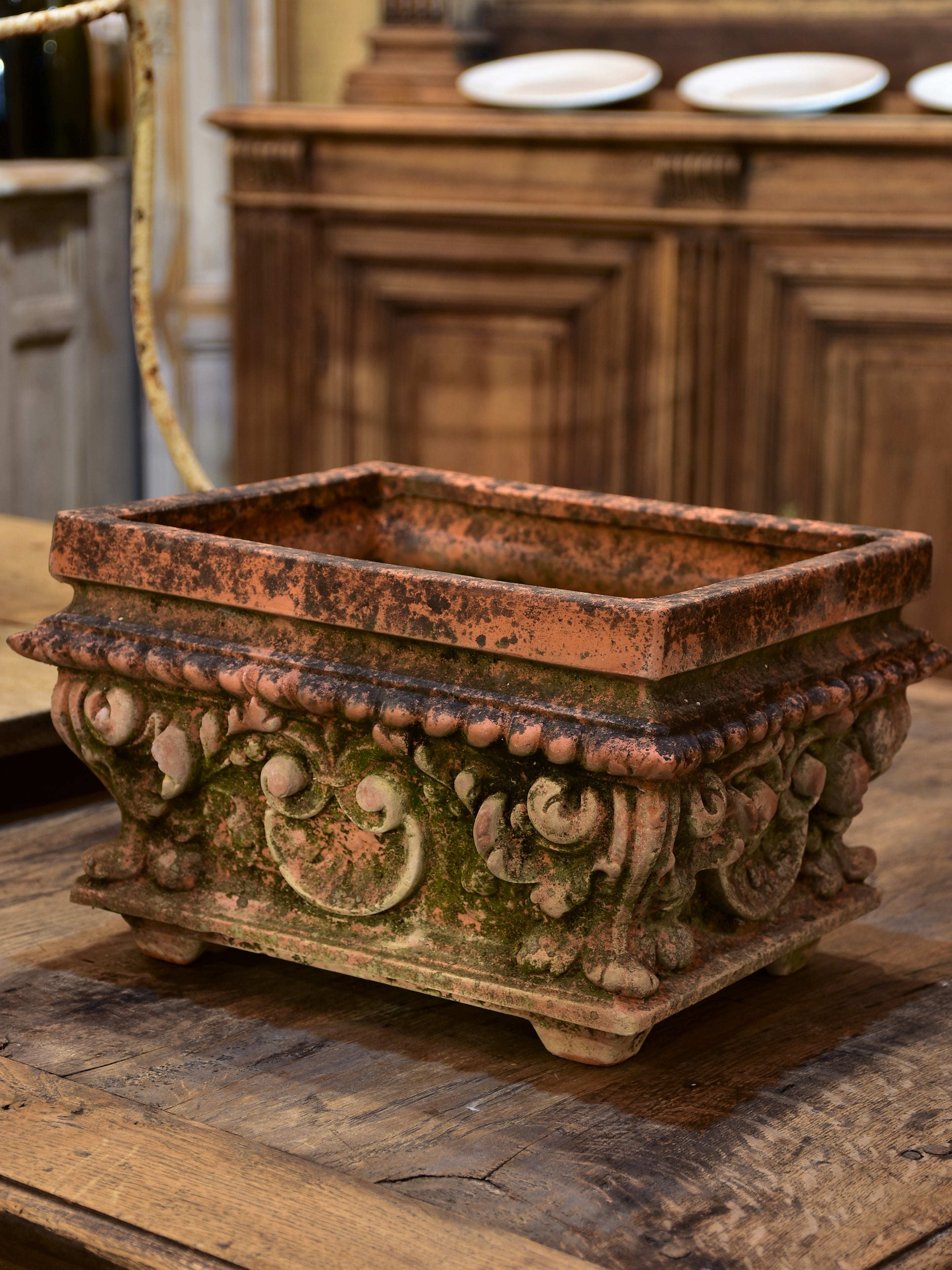 Antique French terracotta planter