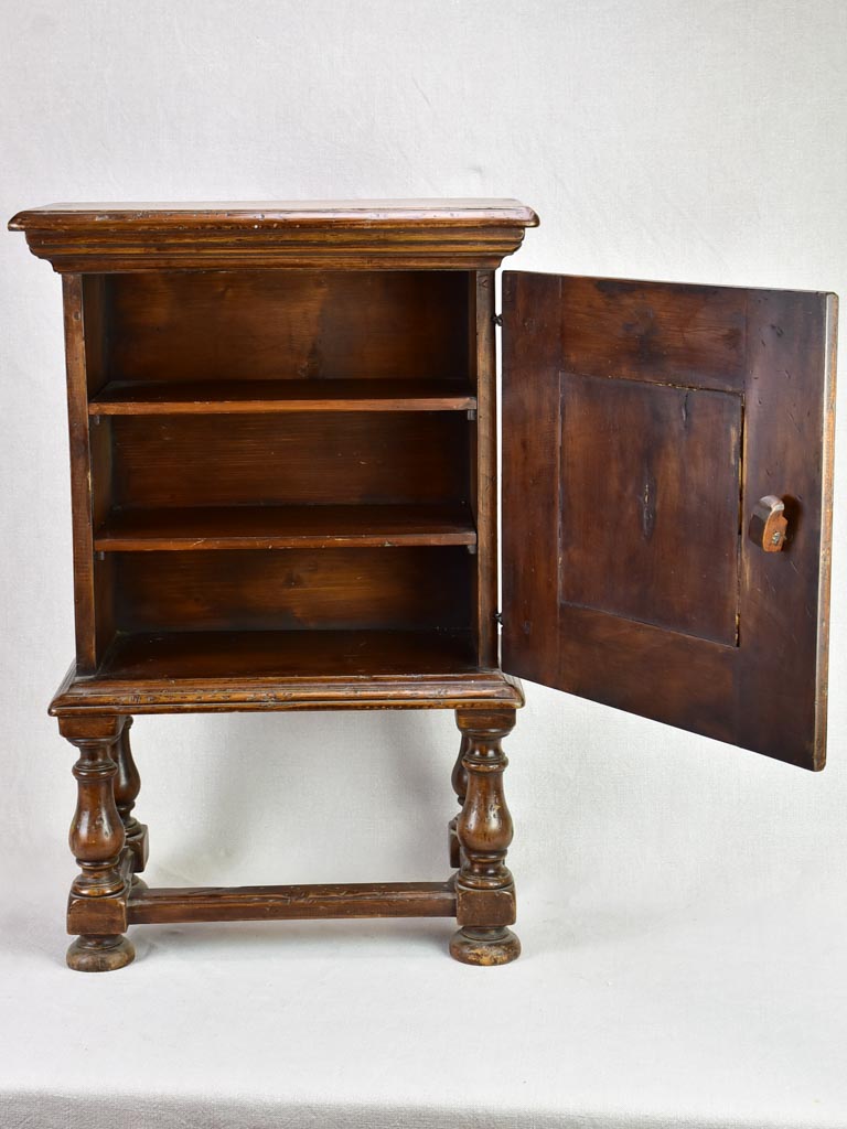 Small antique French night stand with shelves