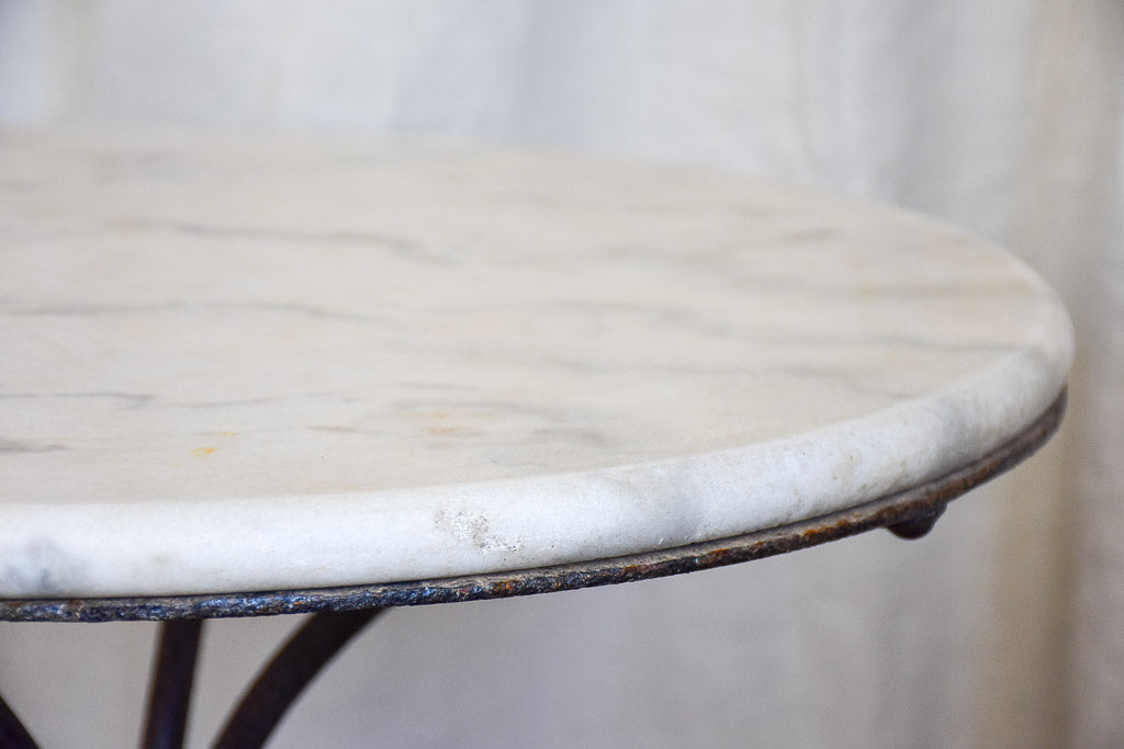 Antique Round Marble Claw Foot Bistro Table