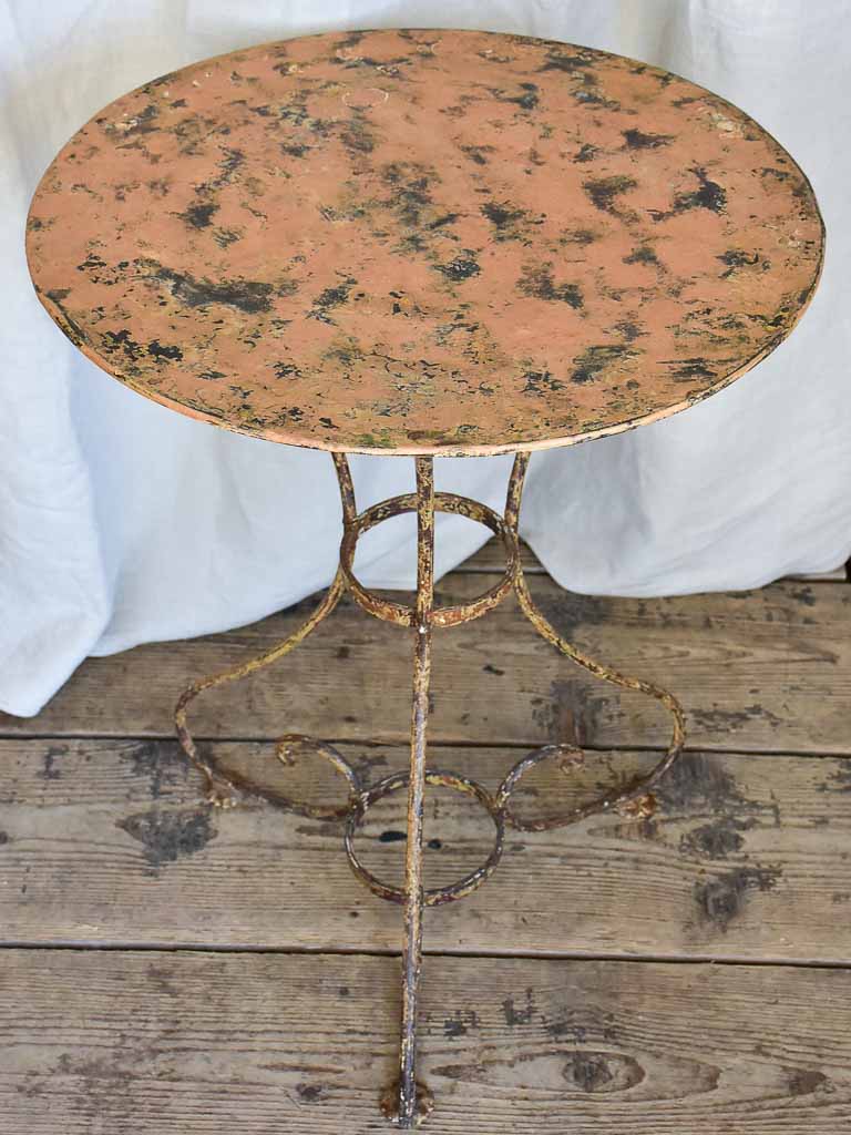 Antique Orange Patina Garden Table