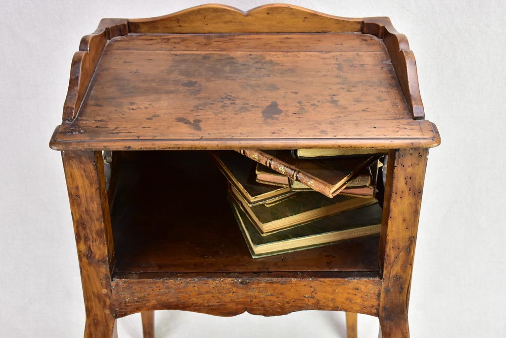 Antique French nightstand with clover cut-out