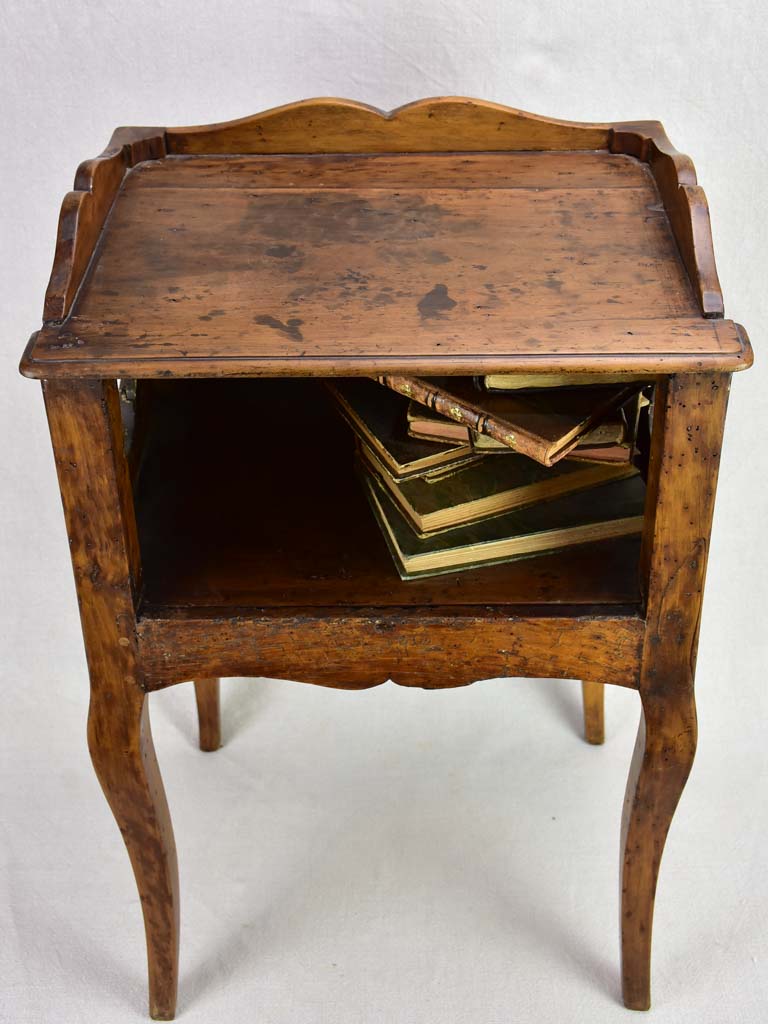 Antique French nightstand with clover cut-out