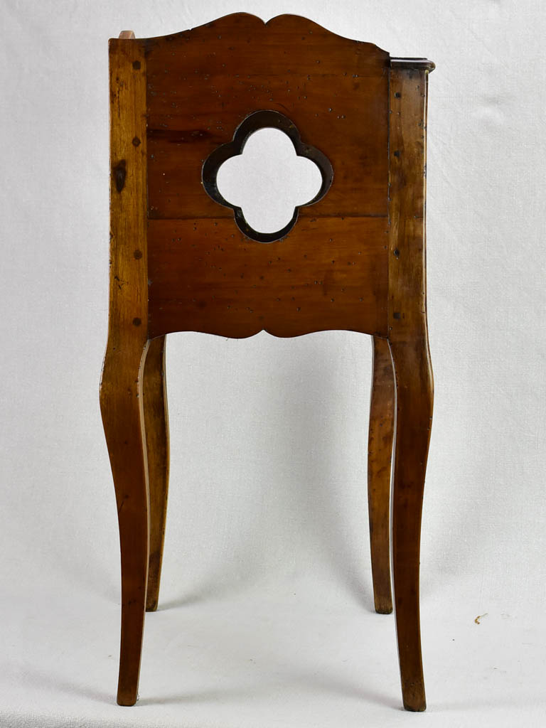 Antique French nightstand with clover cut-out