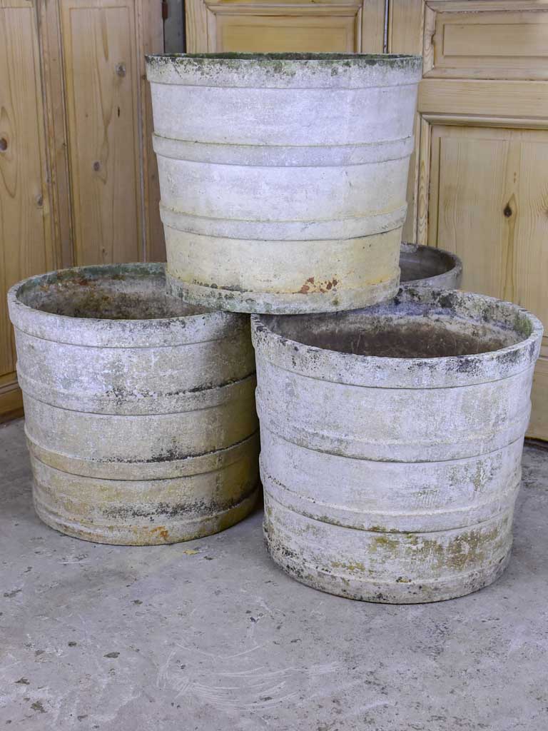 Four very large round Willy Guhl garden planters 20¾"