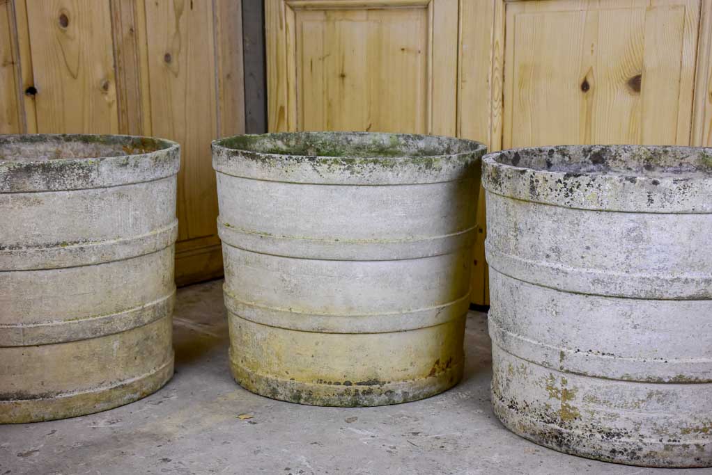 Four very large round Willy Guhl garden planters 20¾"