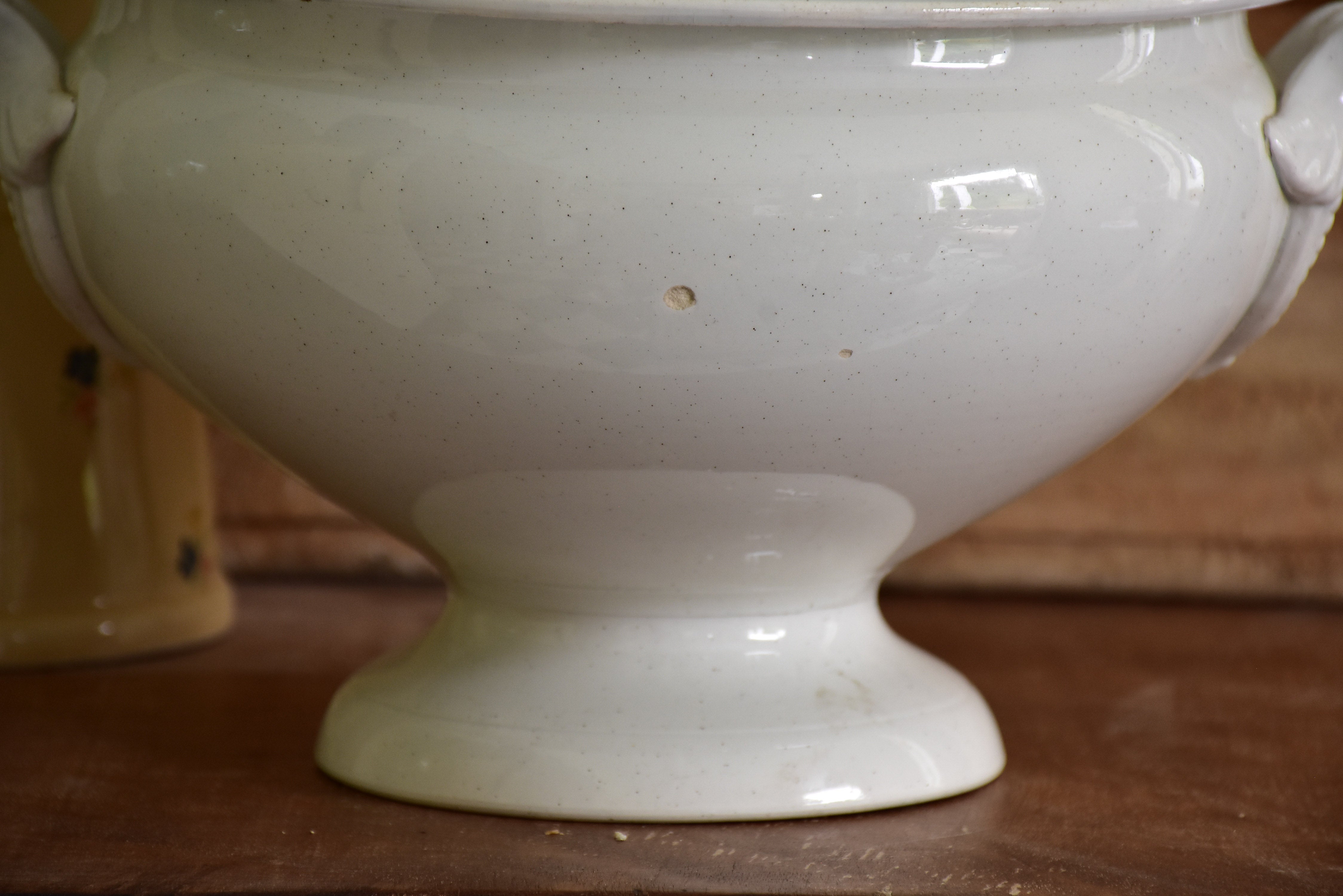 Ironstone soup tureen with loop handle