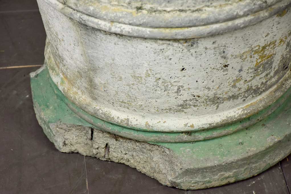 Pair of very large antique Italian garden planters with masquerades and green stripes