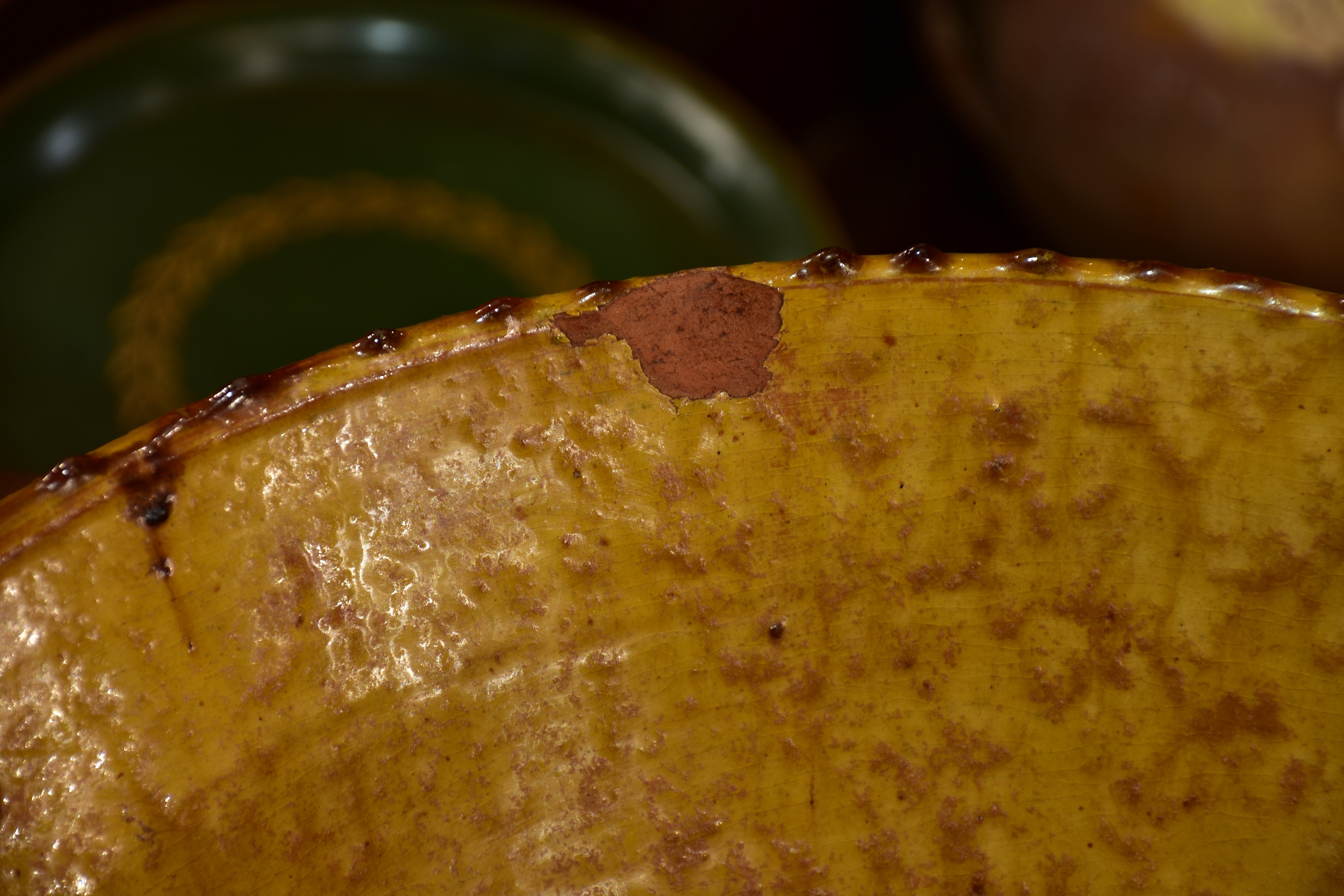 19th century yellow glazed Provencal preserving bowl