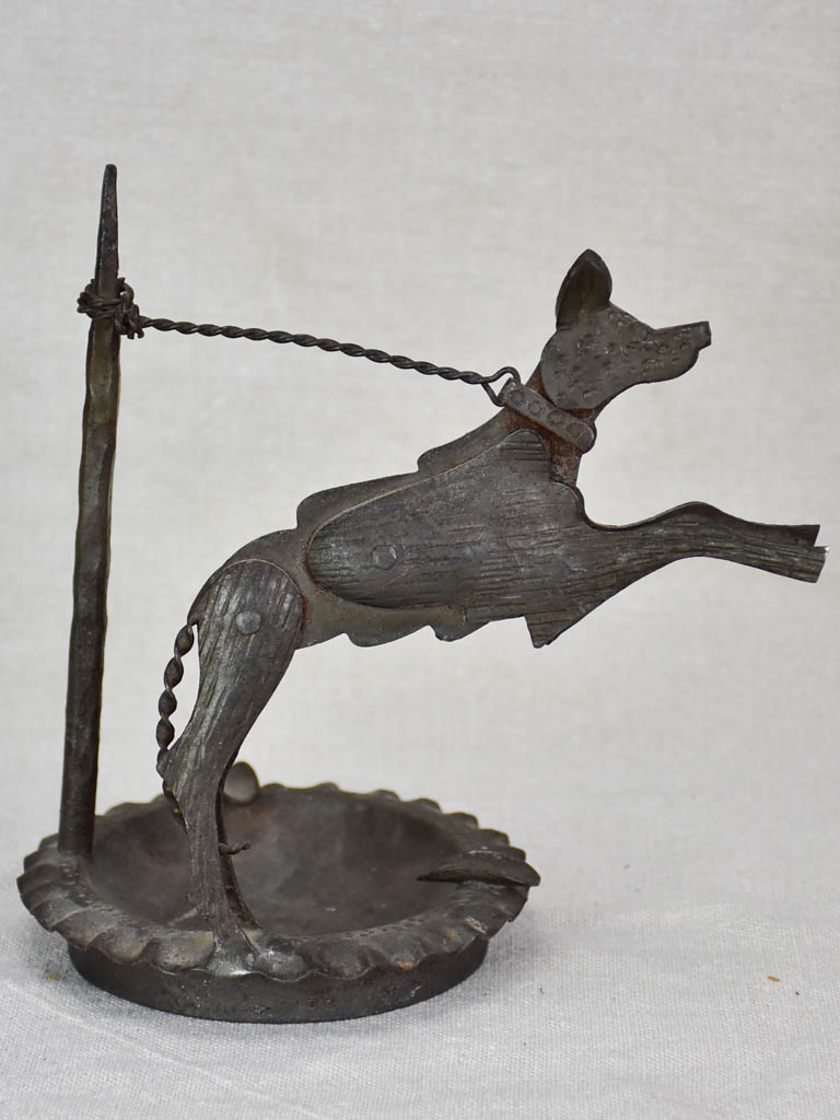 1930's French ashtray - dog on a chain