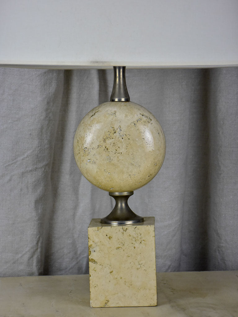 Mid century beige travertine table lamp - Barbiere