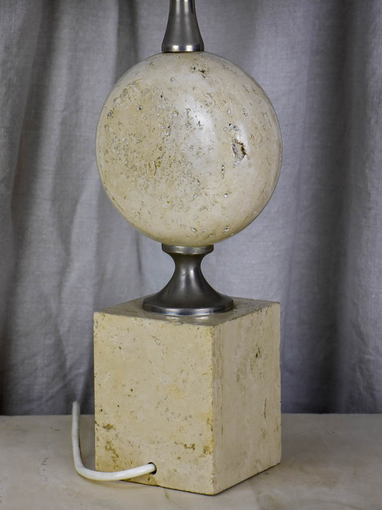 Mid century beige travertine table lamp - Barbiere