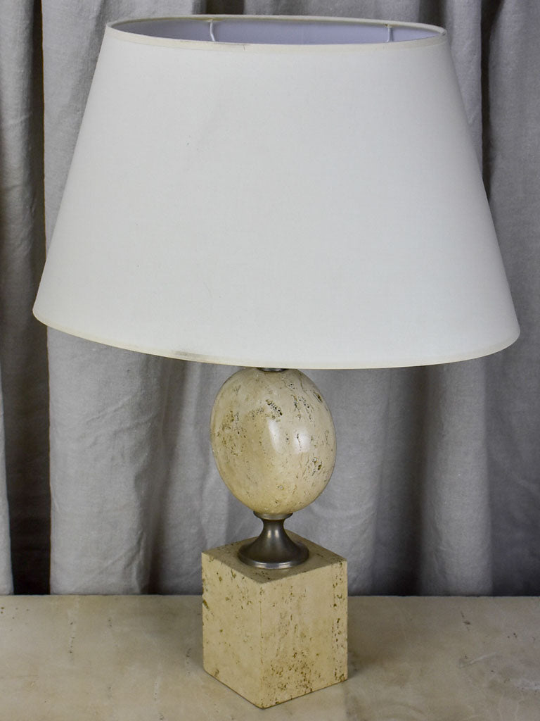 Mid century beige travertine table lamp - Barbiere