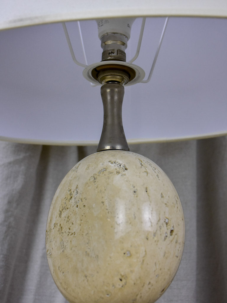 Mid century beige travertine table lamp - Barbiere