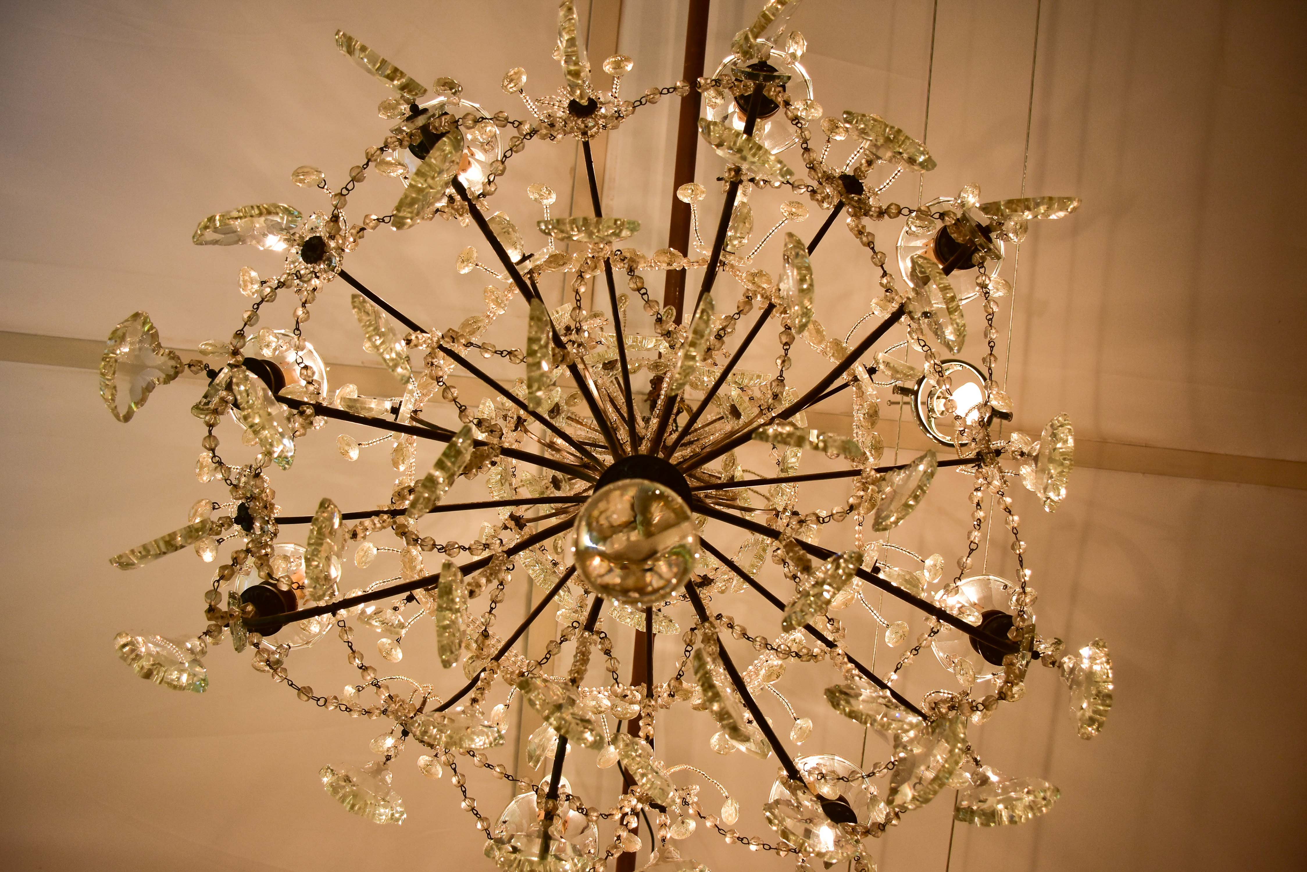 Antique Italian crystal chandelier - 8 branches