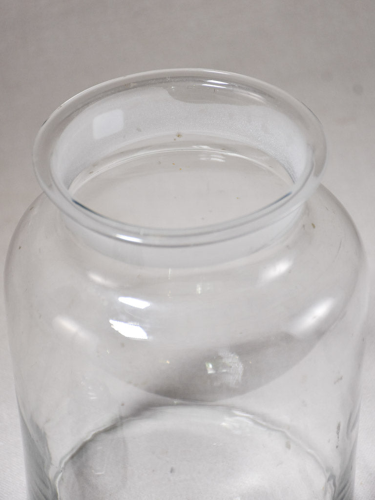 Antique French glass candy jar with lid - round 11¾"