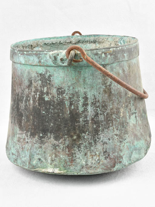 Antique French copper cauldron 12½"