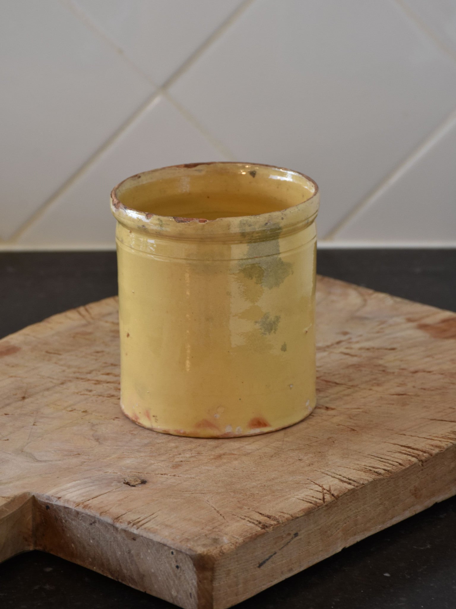 Preserving jars, yellow ware, 19th-century (two)