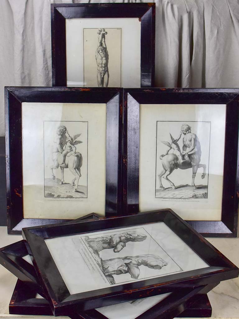 Collection of six antique Italian mythological engravings 17¼" x 22½"