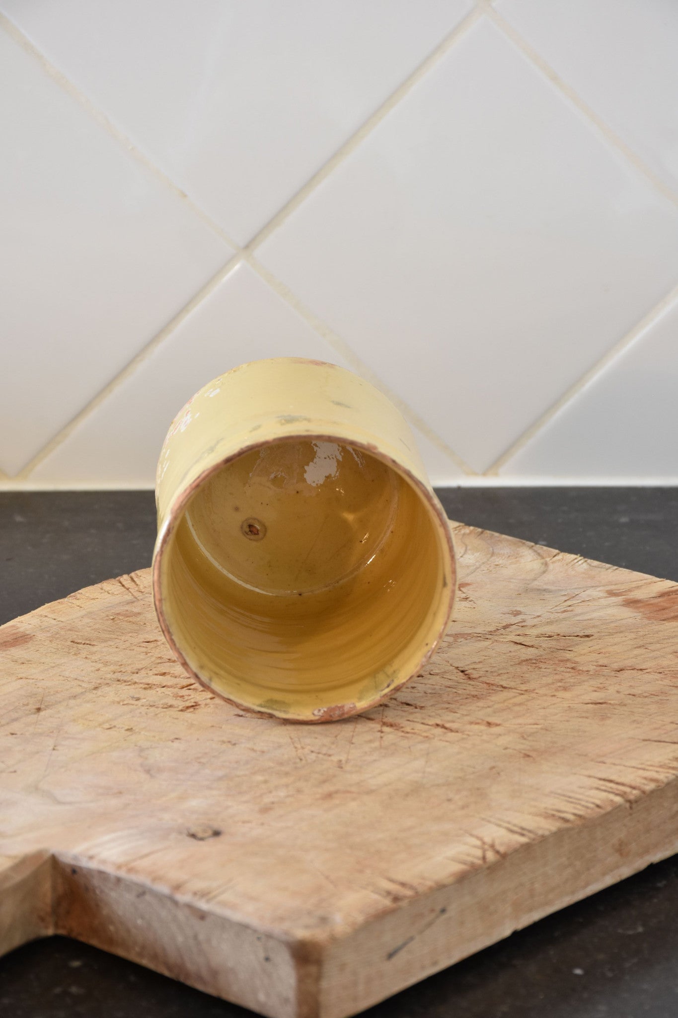 Preserving jars, yellow ware, 19th-century (two)