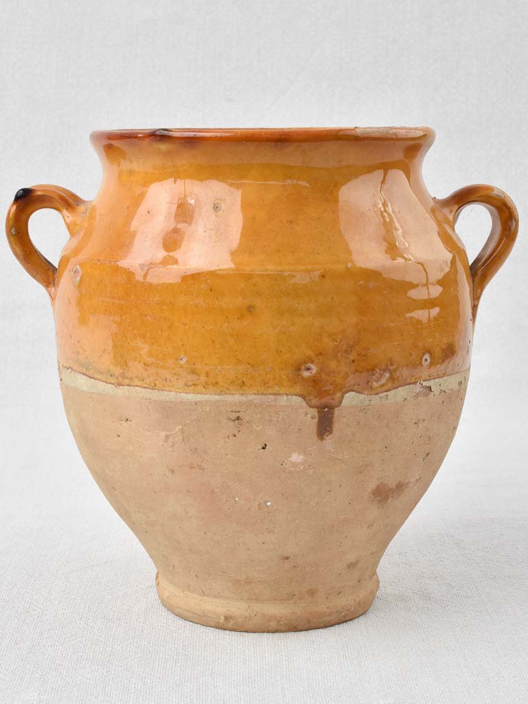 Small confit pot w/ yellow ocher glaze 7"