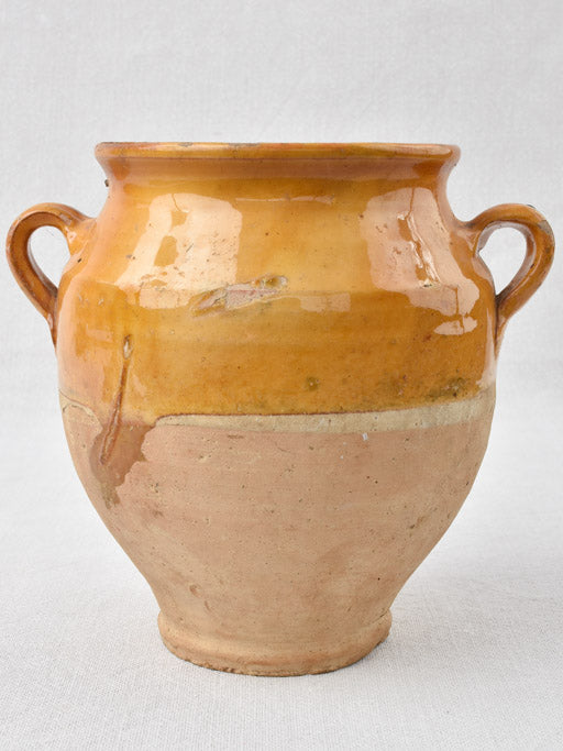 Small confit pot w/ yellow ocher glaze 7"