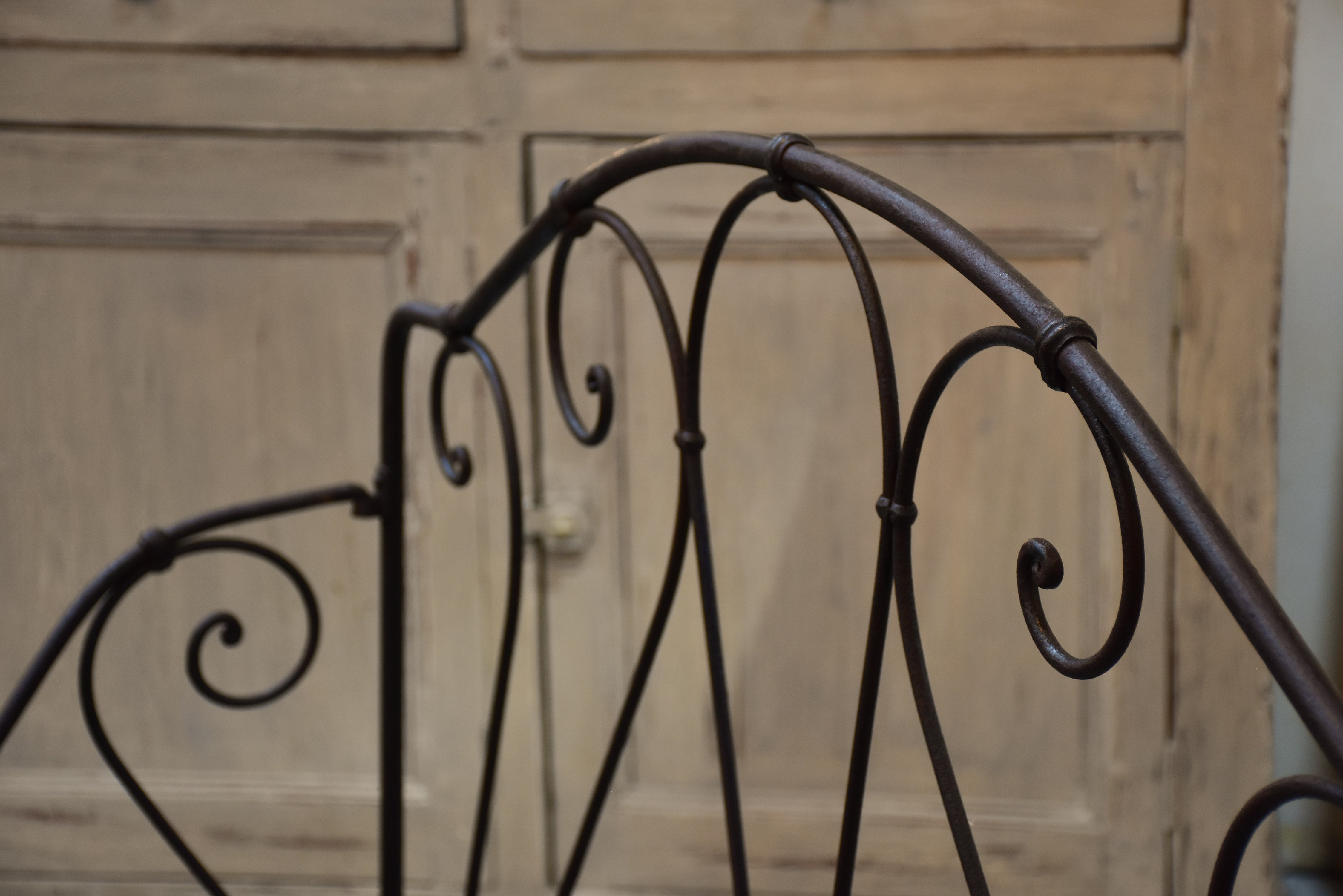 Pair of vintage French folding iron daybeds