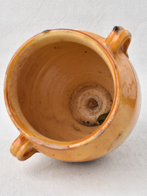 Small confit pot w/ yellow ocher glaze 7"