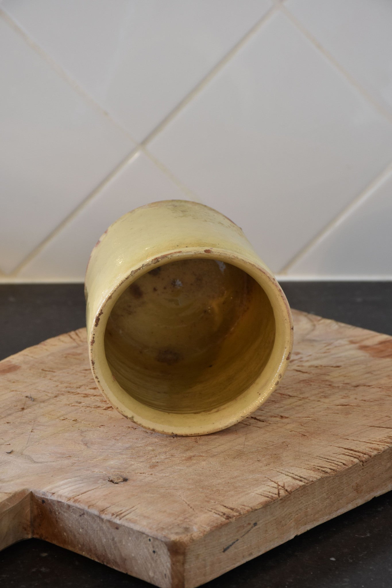 Preserving jar, yellow ware 4¼", 19th-century 2/2