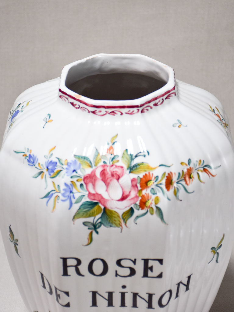 Large 1970's pharmacy jar labelled Rose de Ninon - Léon Warin 22"