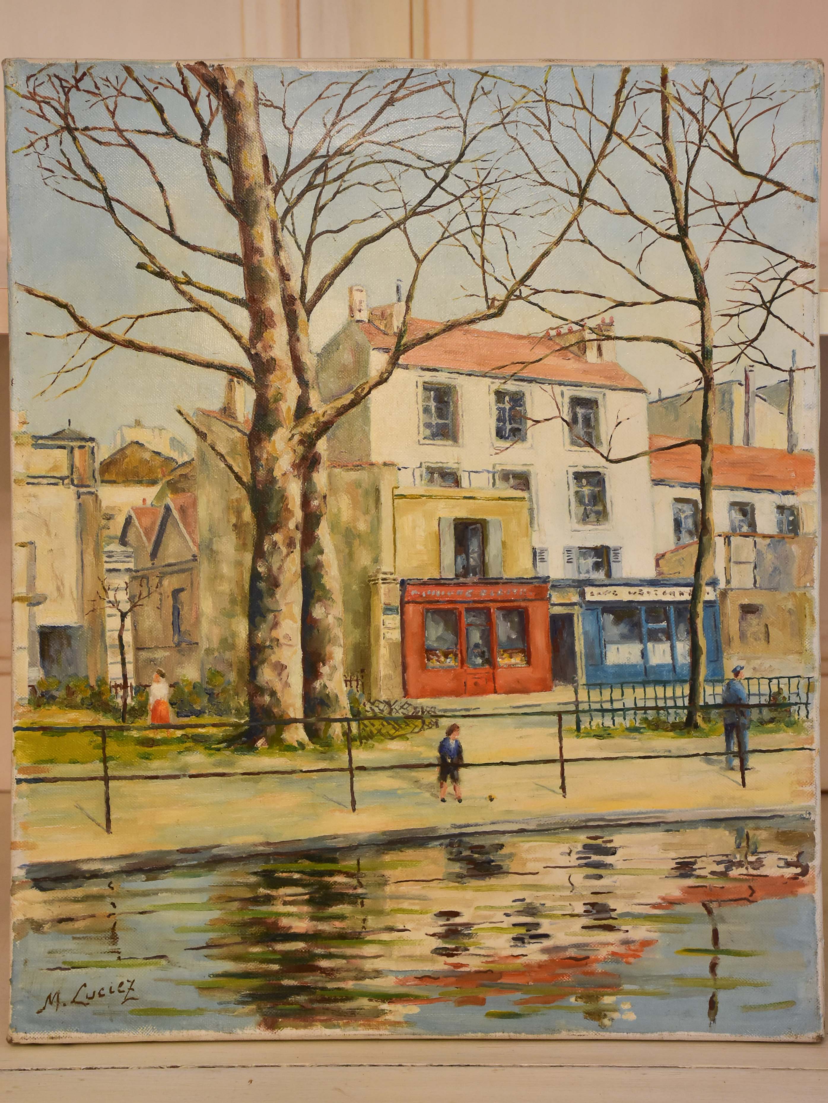 M. Luciez Painting Canal Saint Martin Paris