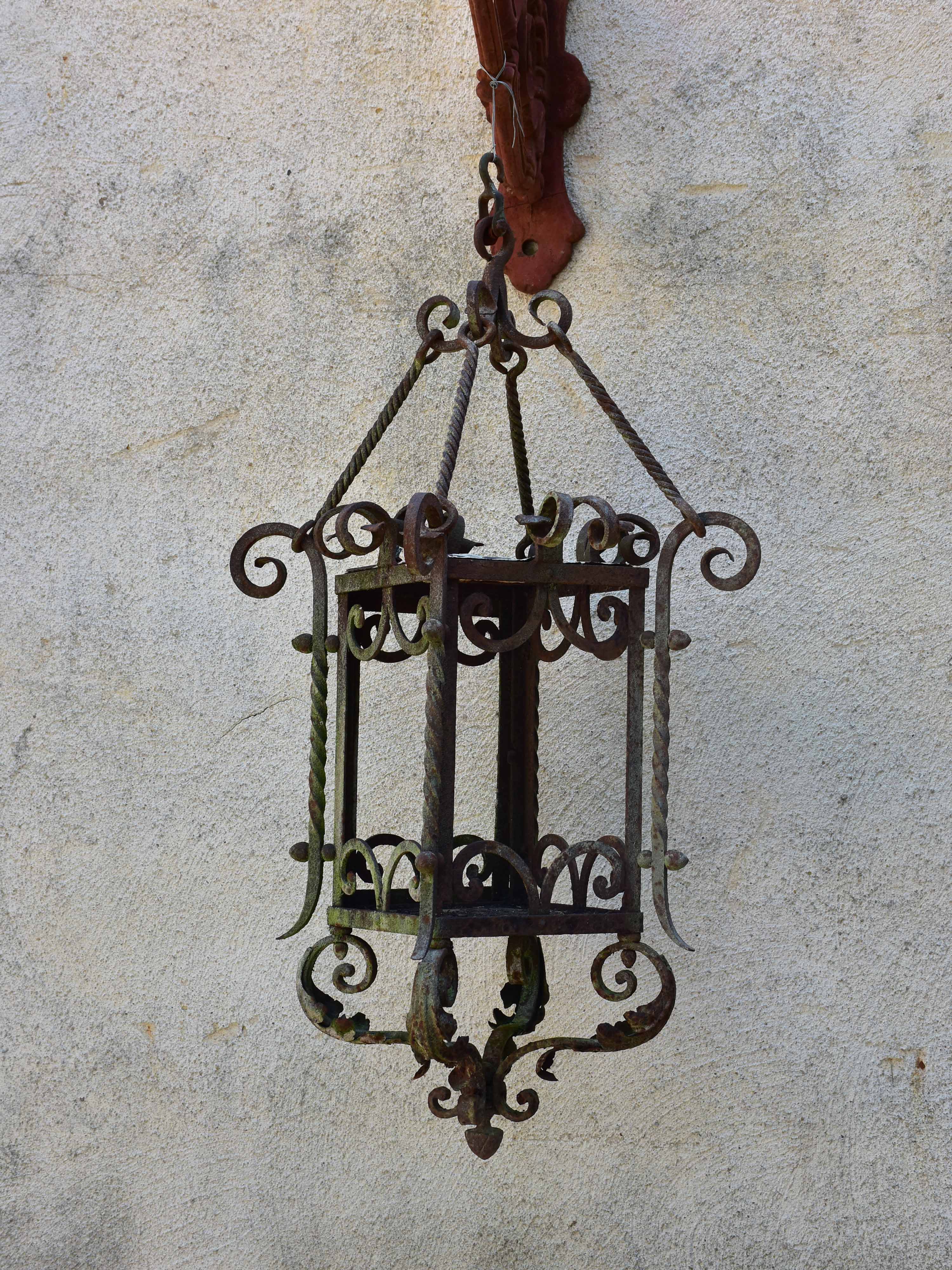 Antique French wrought iron lantern