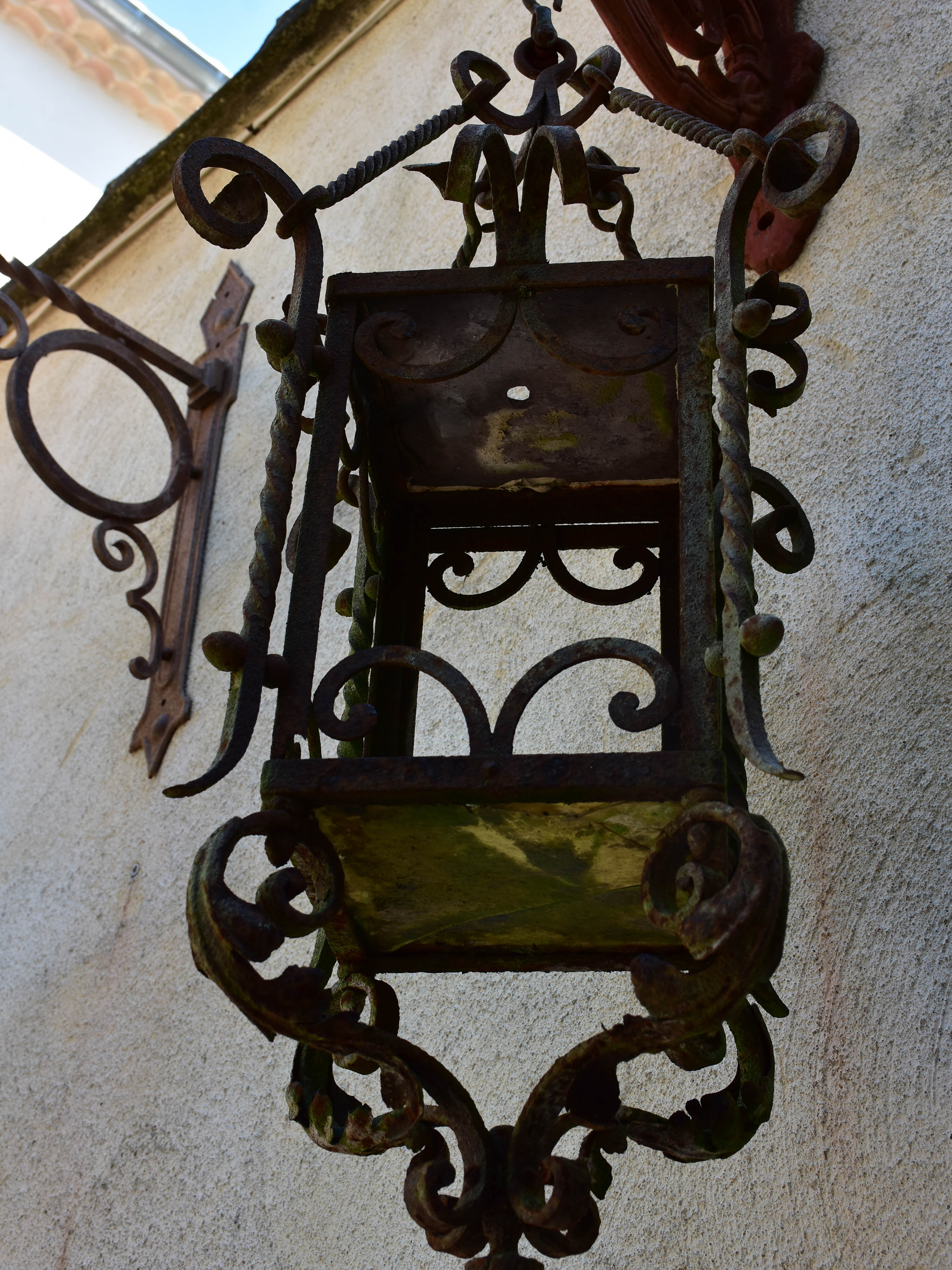 Antique French wrought iron lantern