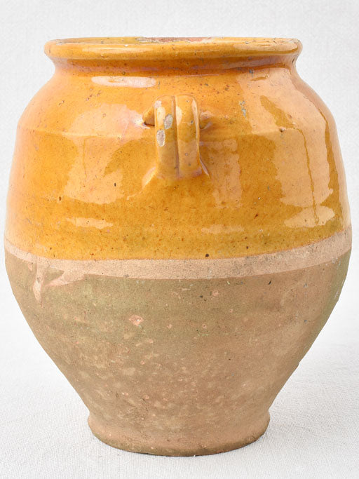 Antique French confit pot w/ ocher glaze 9½"