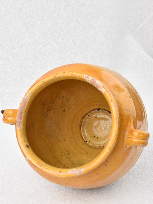 Antique French confit pot w/ ocher glaze 9½"